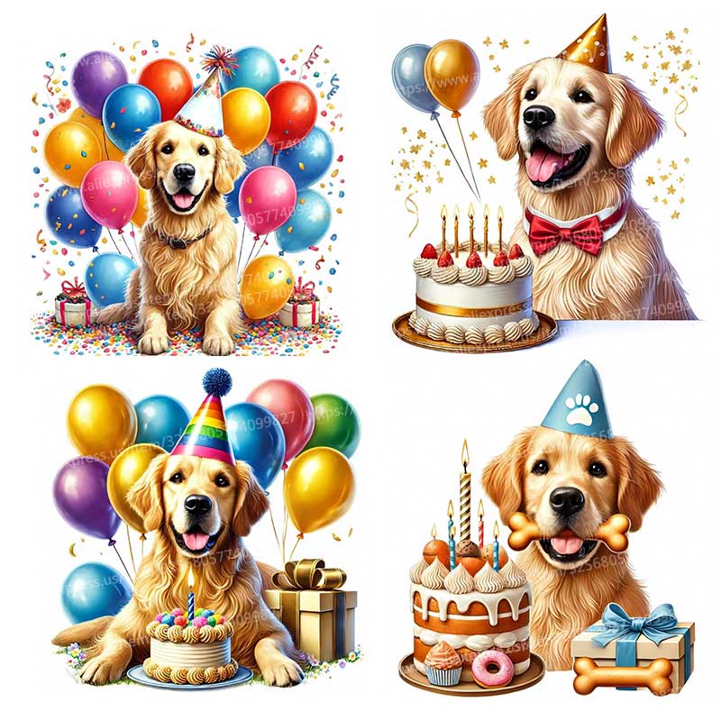 Happy Birthday Golden Retrieve - đánh giá và giá Pvc Panel Background
