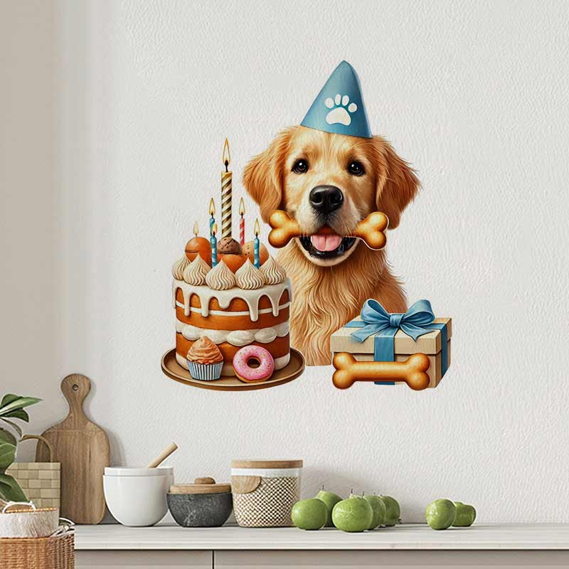 Happy Birthday Golden Retrieve - đánh giá và giá Pvc Panel Background