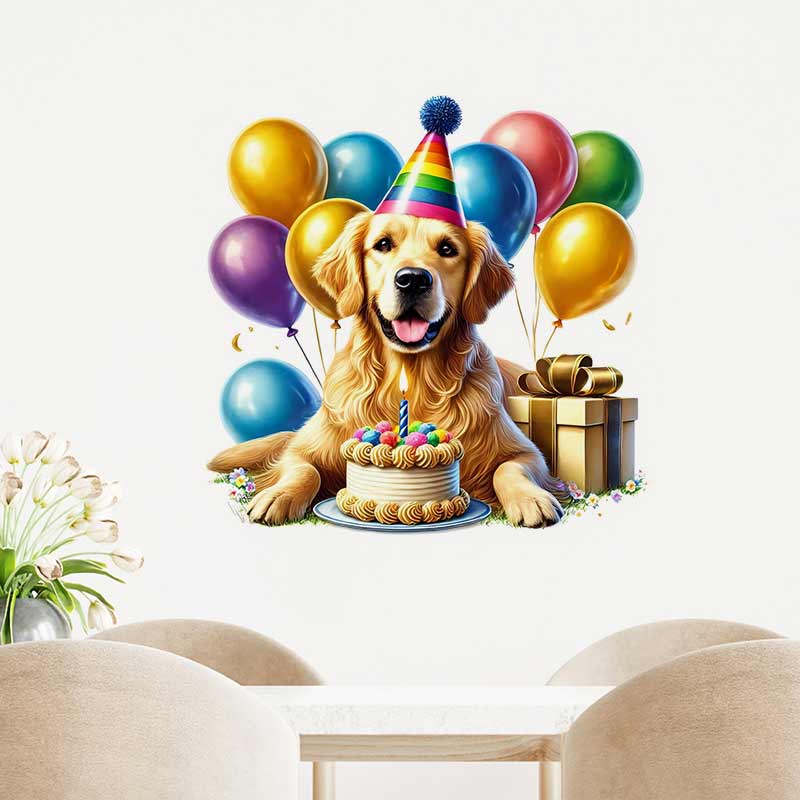 Happy Birthday Golden Retrieve - đánh giá và giá Pvc Panel Background